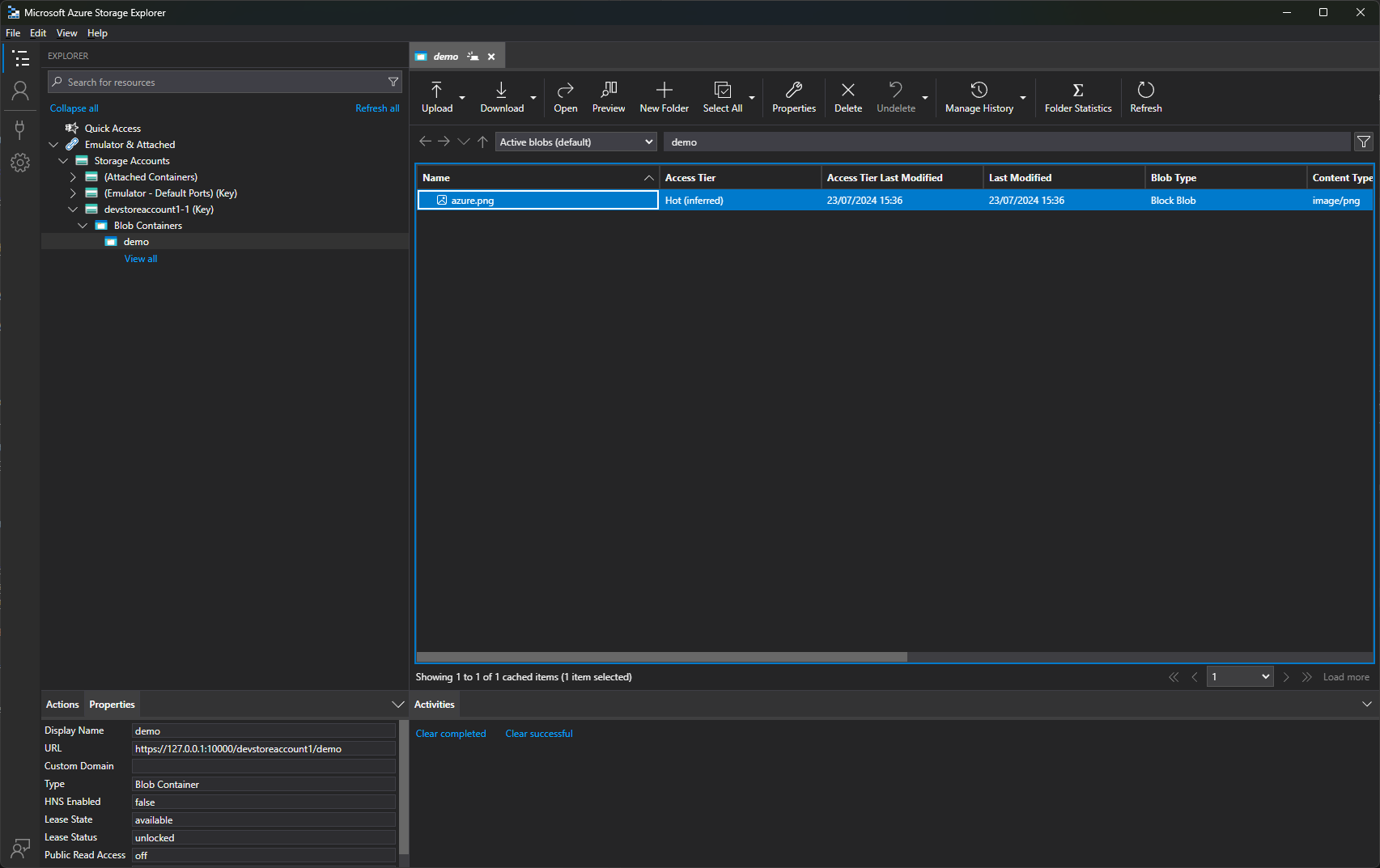 Azure Storage Explorer with HTTPS