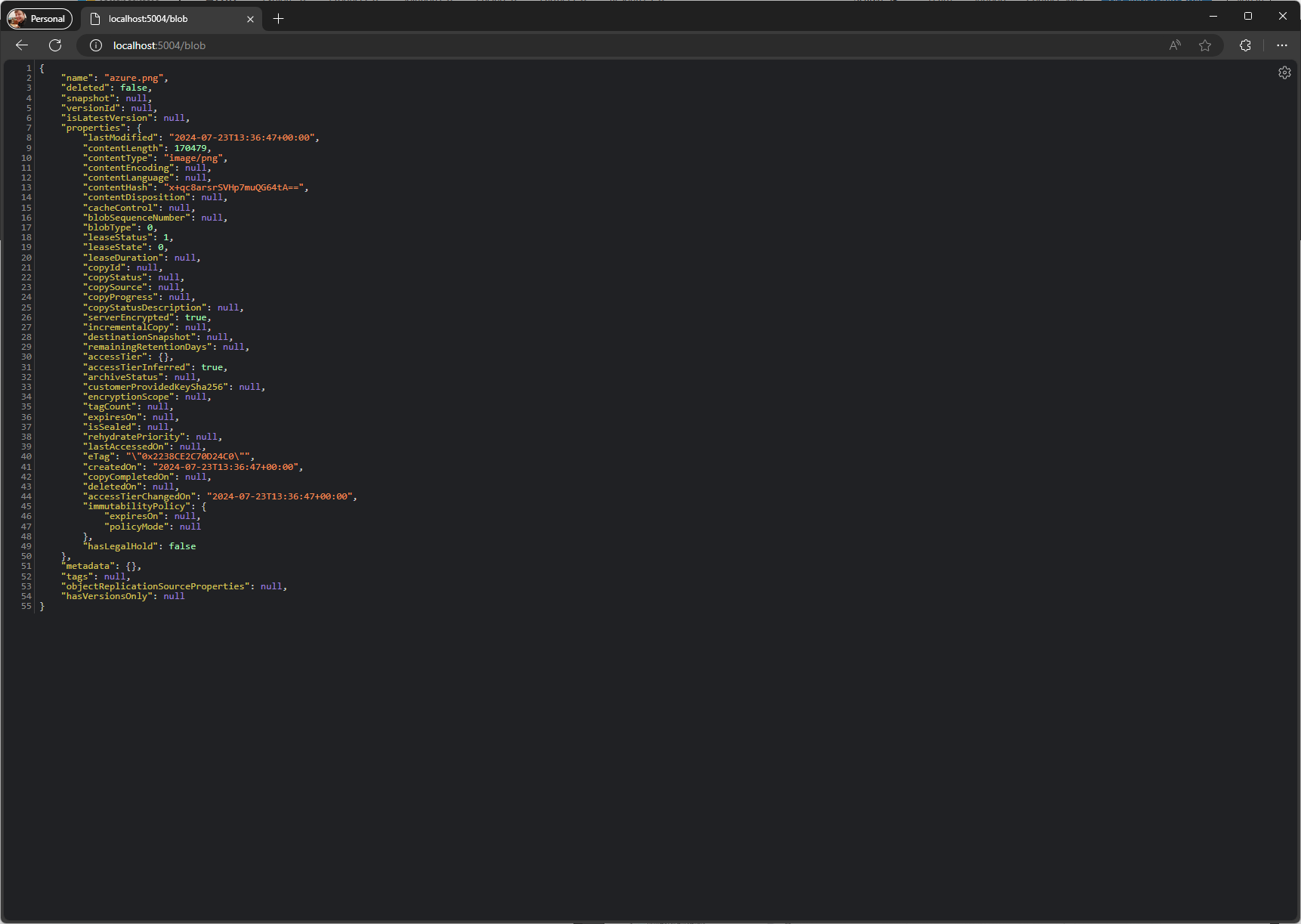 .NET application calls Azurite through HTTPS